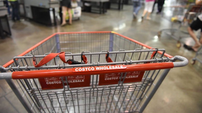 Costco cart at checkout. 