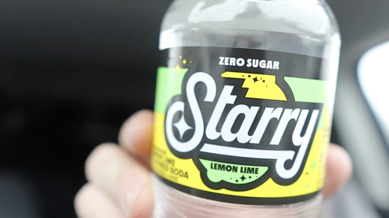 Starry soda bottle close-up