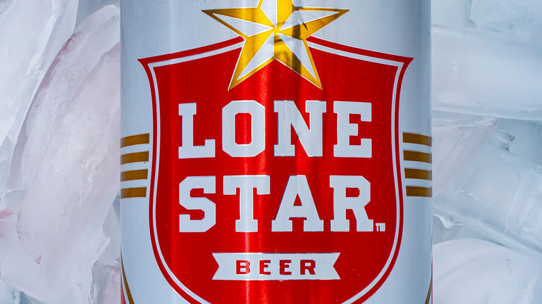a can of Lone Star beer on ice