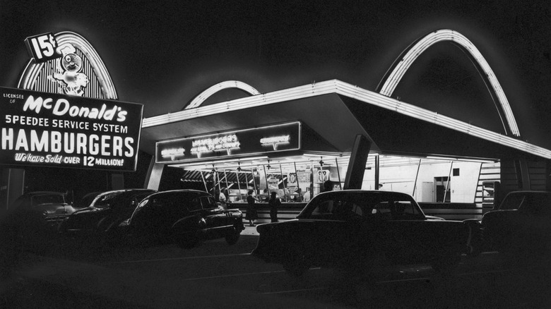 McDonald's at night in the 1950s