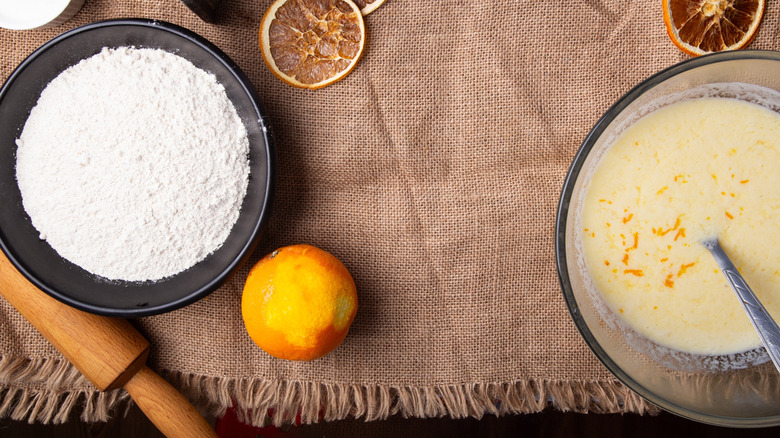 Adding orange zest to yellow cake batter