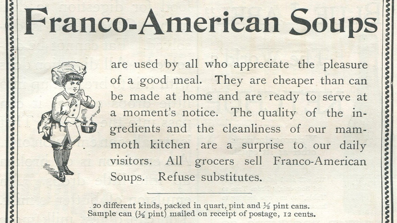 Early advertisement for Franco-American