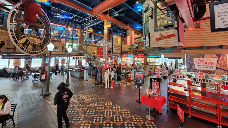 Interior of a Portillo's fast food restaurant