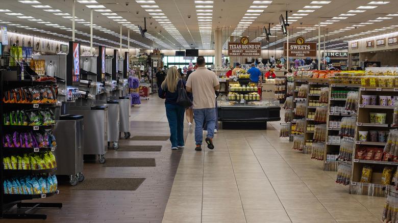 People in well-stocked Buc-ee's gas station