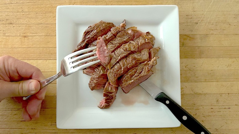 Sliced ribeye steak