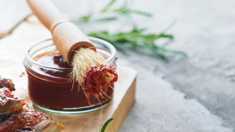 brush with barbecue sauce 