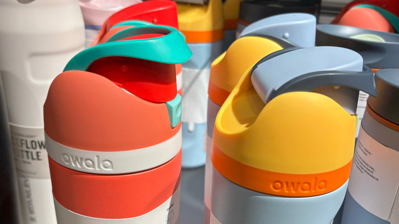 Colorful Owala bottles.