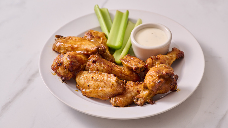 cooked chicken wings on a plate