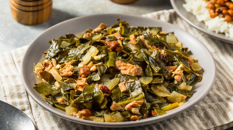 collard greens with smoked ham and turkey