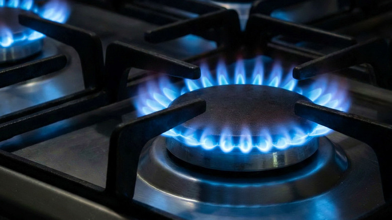 Gas stove flame.