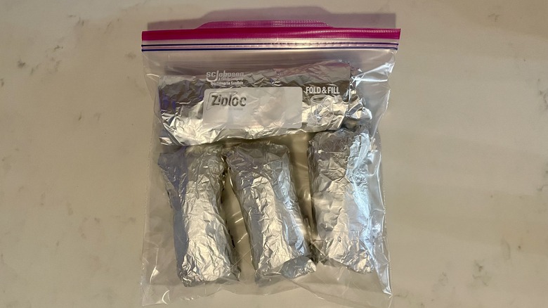 Ziploc bag of burritos
