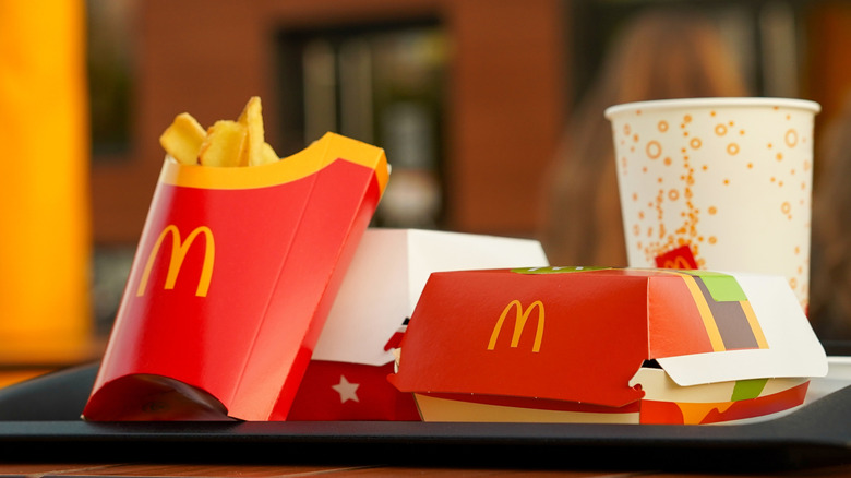 McDonald's food on tray