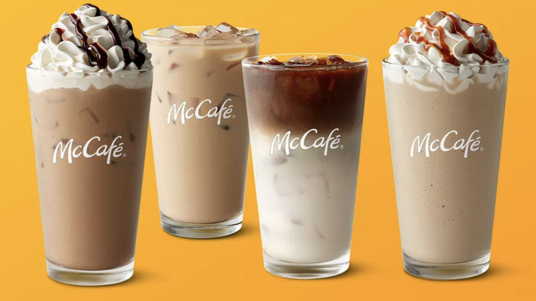 Various McDonald's iced McCafé beverages