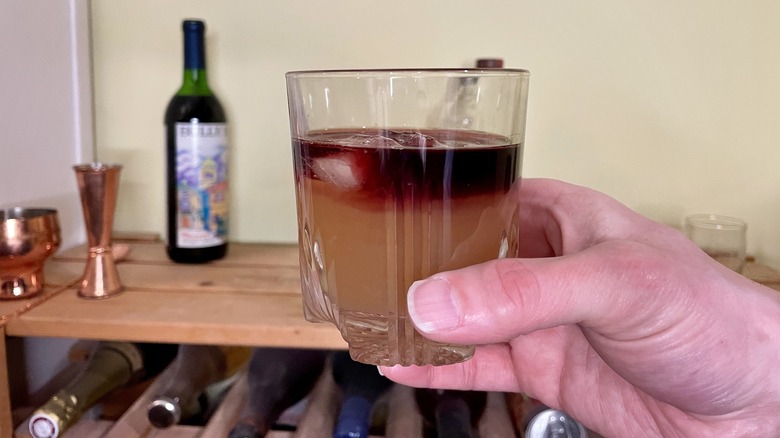 Hand holding New York Sour