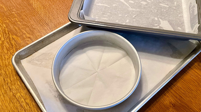 Three pans stacked