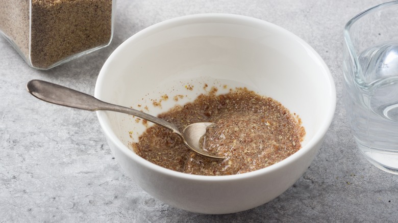 Flax egg in a bowl