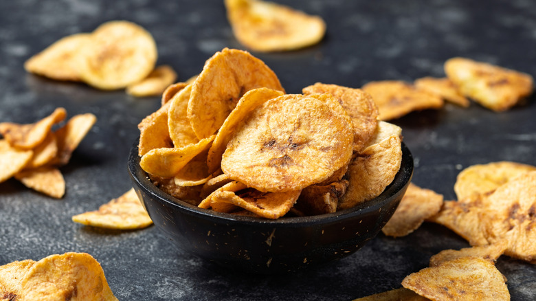 Banana chips in a bowl