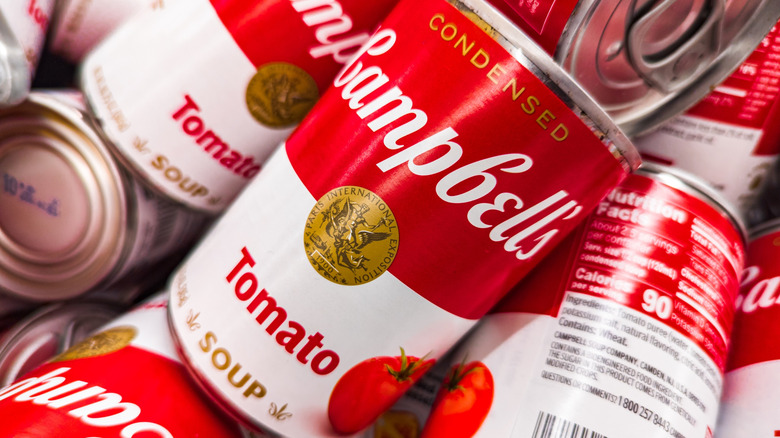 Cans of Campbell's tomato soup