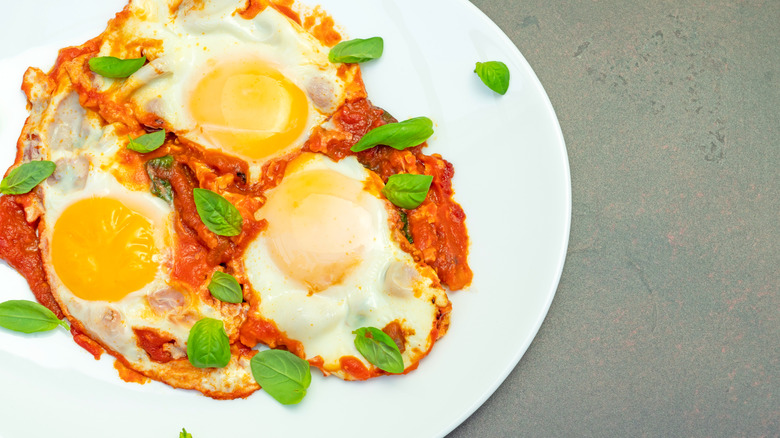 Dish of eggs in purgatory