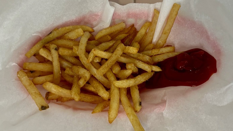 French fries with ketchup