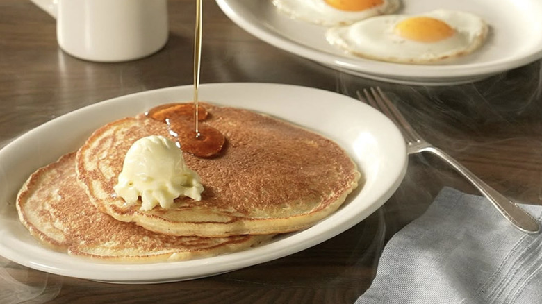 Cracker Barrel pancakes with syrup