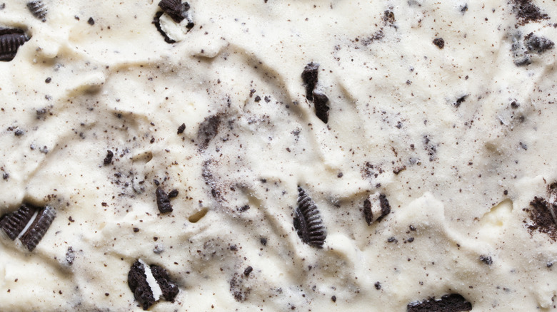 Close up of cookies and cream ice cream
