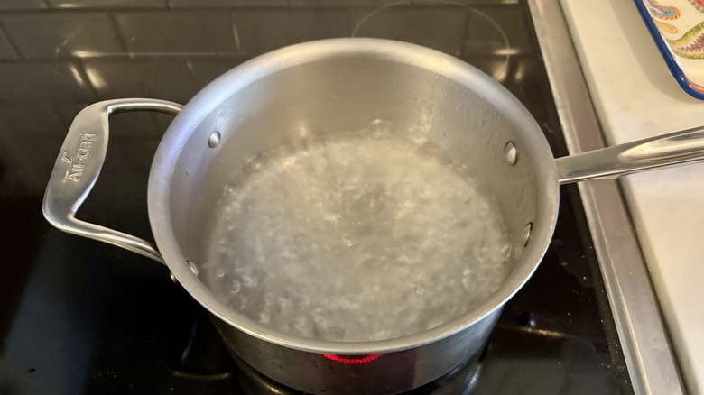 boiling water on stove