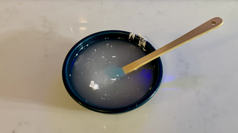 bowl and spatula soaking in water