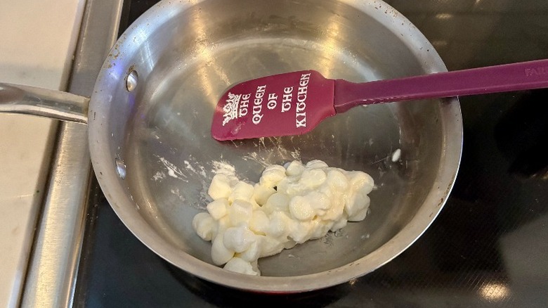 stainless steel pan on a stove