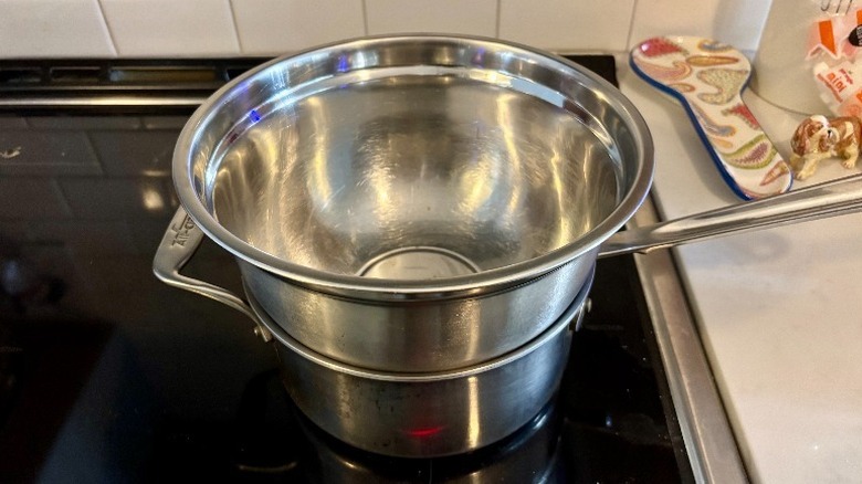 double boiler method on display