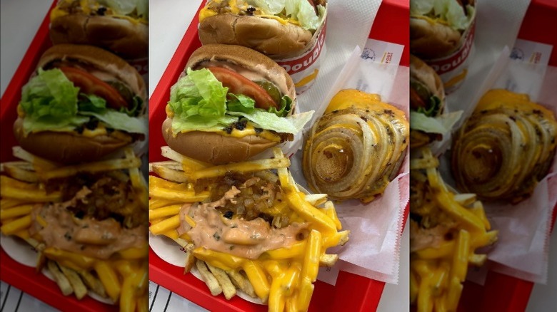 Burger, Animal Style fries, and a Flying Dutchman