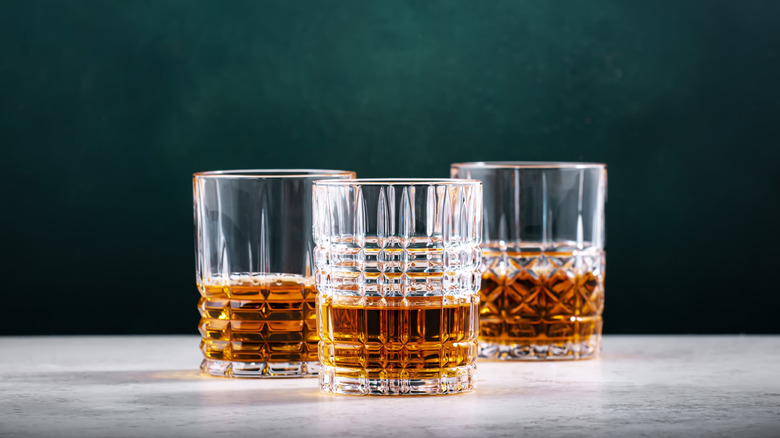 Blended Scotch whiskey glasses.