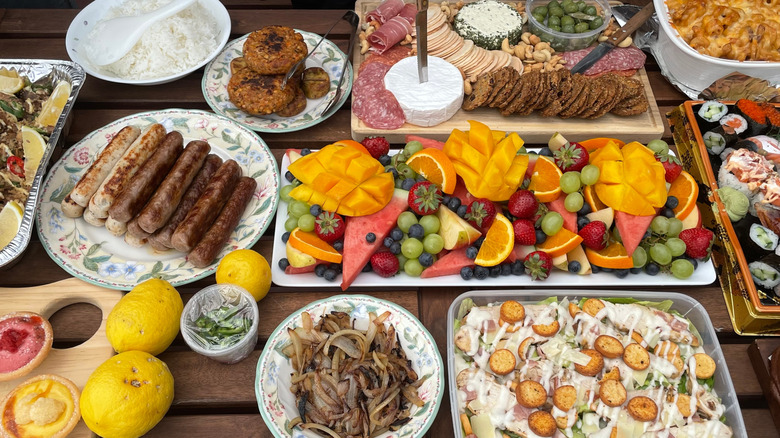 A potluck spread