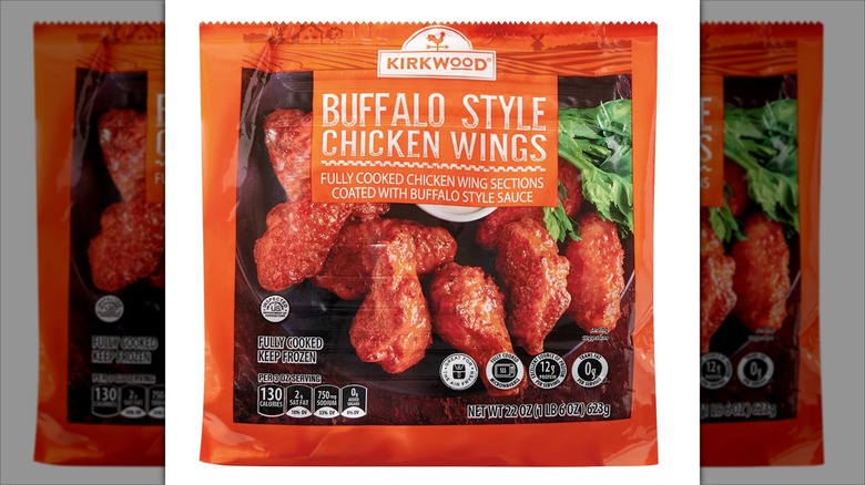 Bag of Kirkwood buffalo style chicken wings.