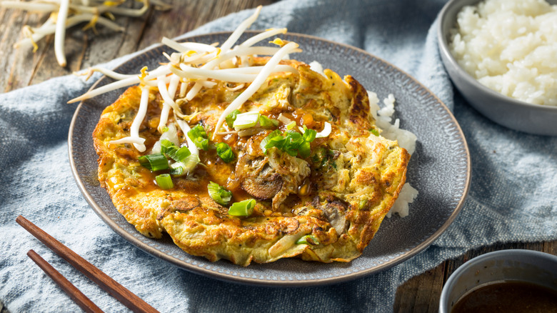 Plate of egg foo young