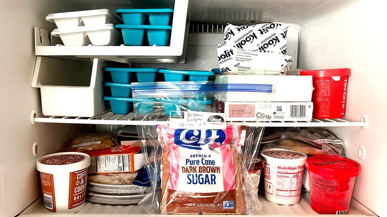 Brown sugar in freezer