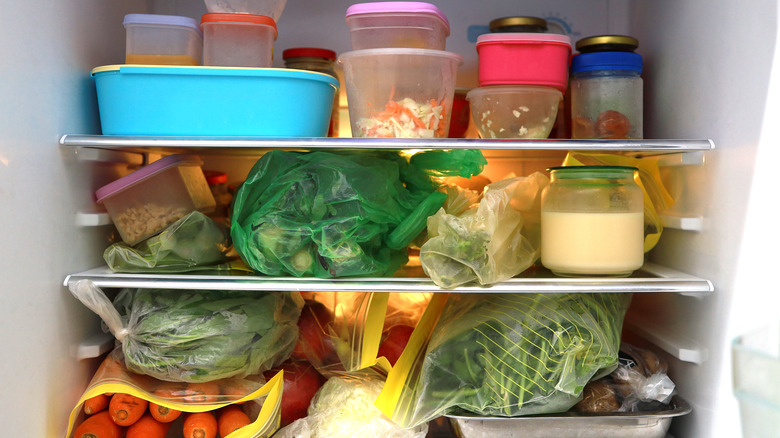 fridge filled with food