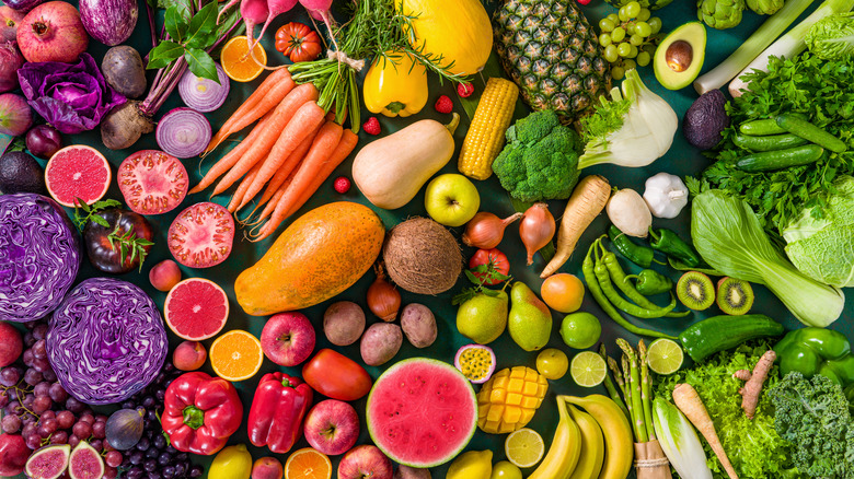 colorful fruits and vegetables