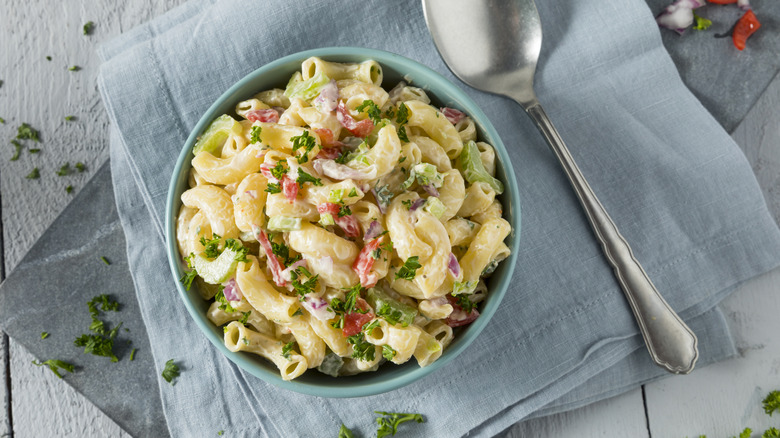 Bowl of macaroni salad