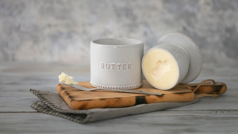 A butter bell filled with butter
