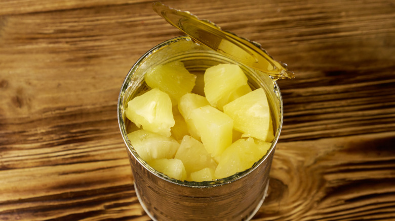pineapple chunks in a can