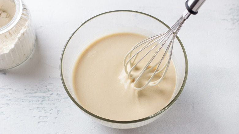 pancake batter in bowl