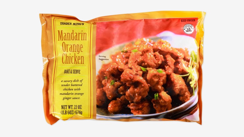 a bag of Trader Joe's Mandarin Orange Chicken