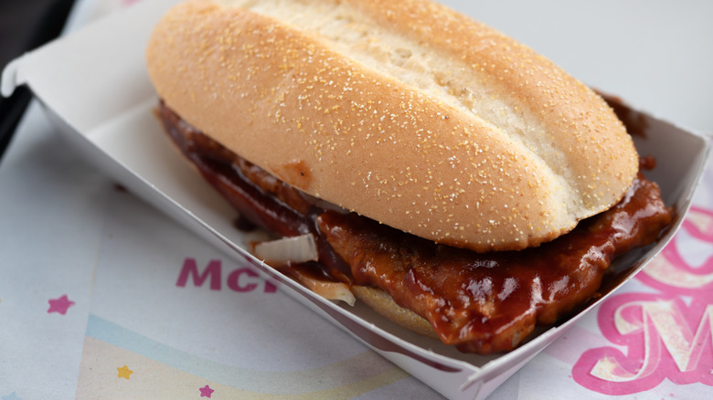 A McDonald's McRib sandwich