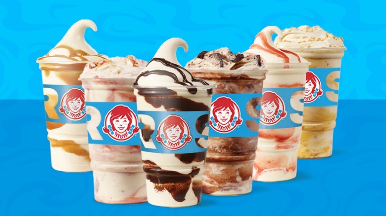 A Wendy's Frostys in a line up