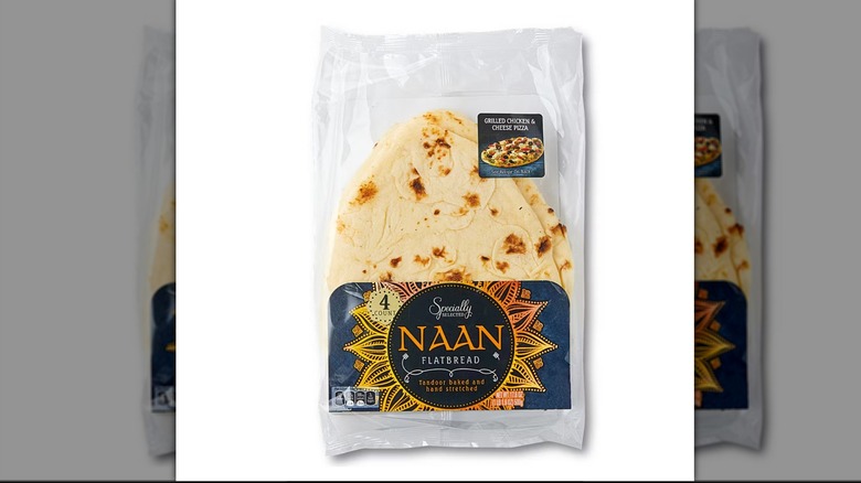 Specially Selected naan displayed on a white surface