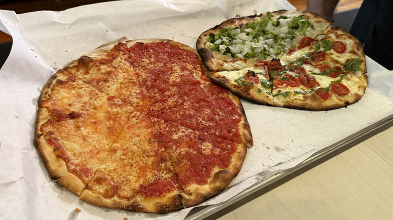 two apizza pies from Frank Pepe's