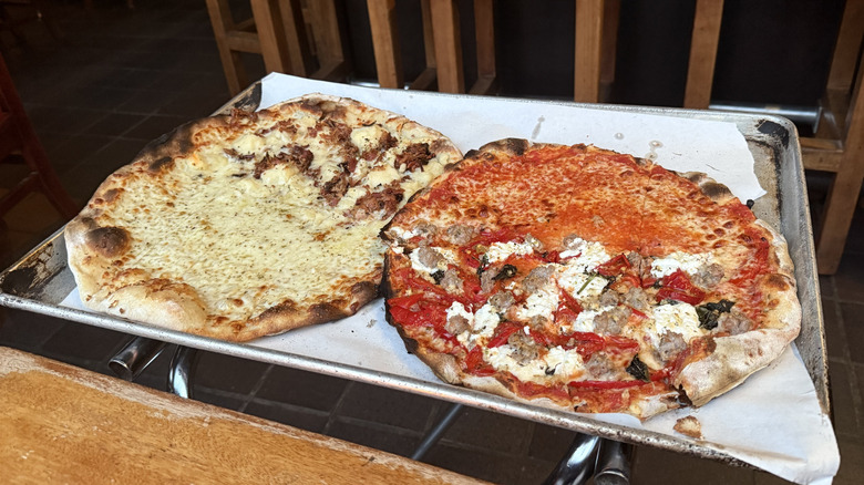 two pizza pies from BAR