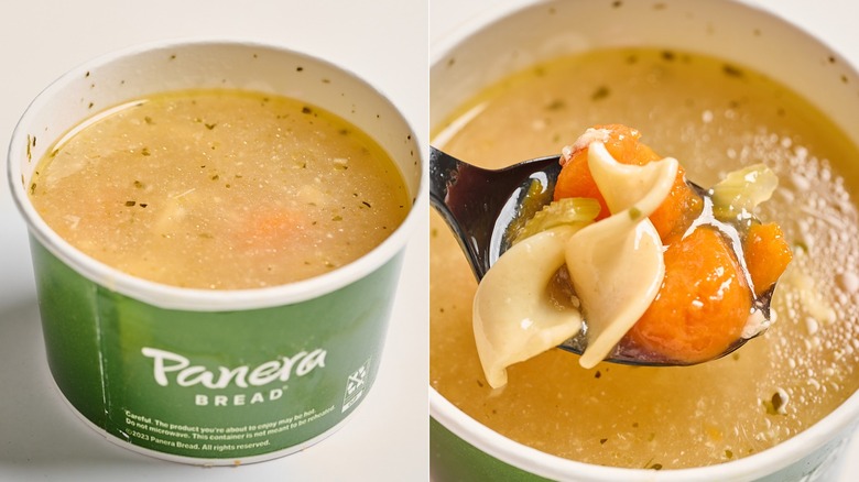 Panera chicken noodle soup in a cup
