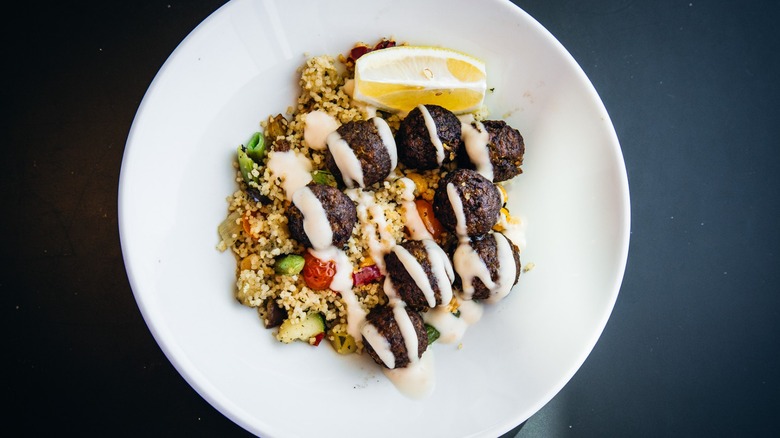 IKEA falafel meatballs with vegetable couscous
